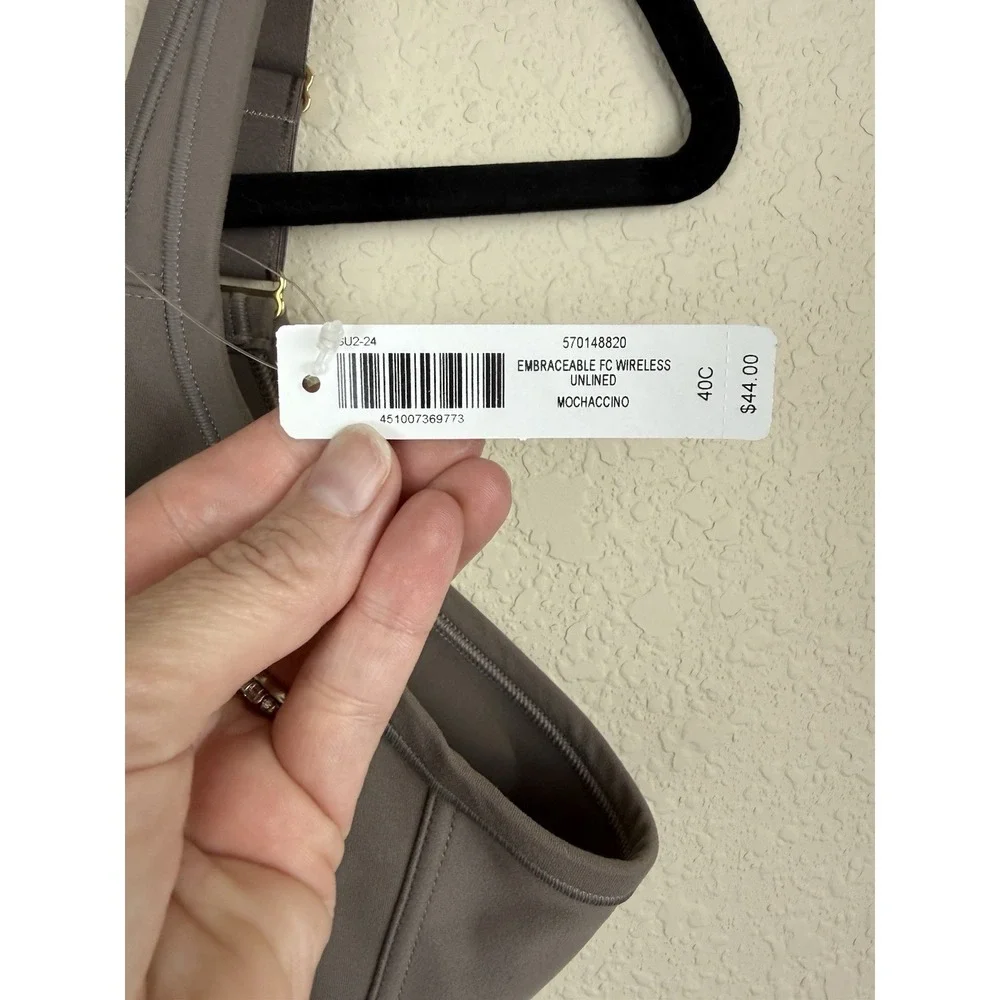 New Soma Embraceable FC Wireless Unlined Bra Size 40C Mochaccino Comfort
